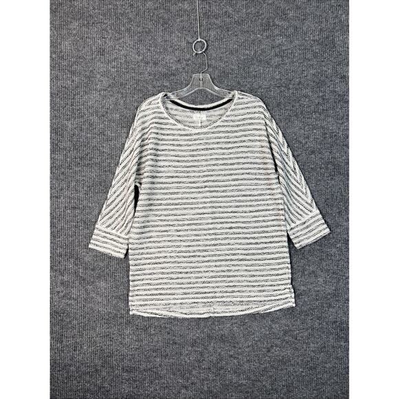 Lou & Grey Tops - Lou & Grey Womens Textured Striped Top Size Large Neutral Bohemian Coastal
